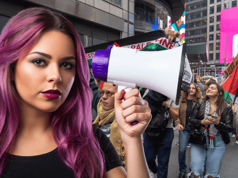 Purple Hair and Pro Hamas