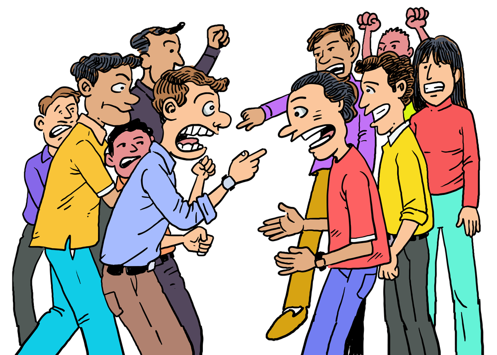 Cartoon of Angry Men