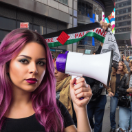 Purple Hair and Pro Hamas