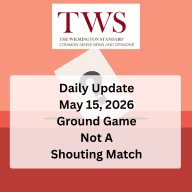 Ground Game Not A Shouting Match - Daily Update May 15, 2026