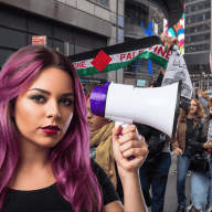 Purple Hair and Pro Hamas